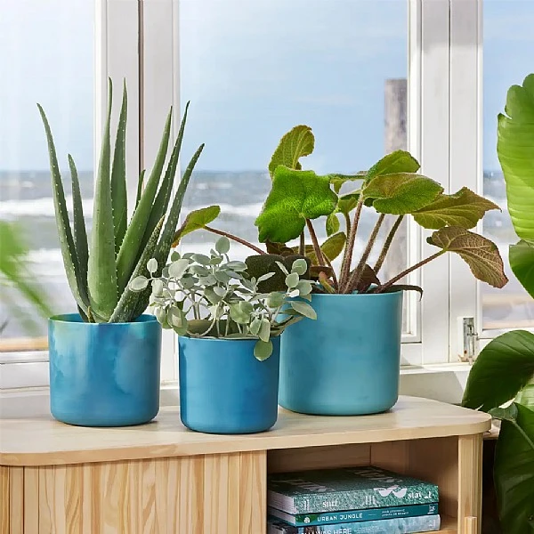 Elho The Ocean Collection Round Pot 22cm Atlantic Blue 1 Elho The Ocean Collection Round Pot 22cm Atlantic Blue