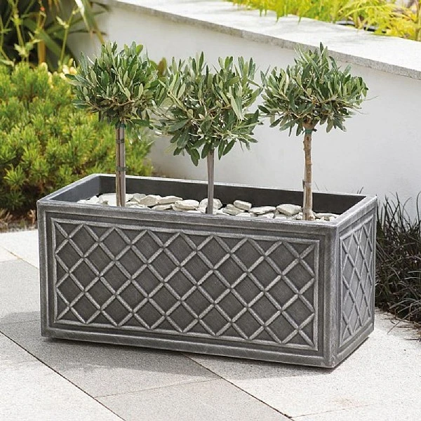 Stewart Garden 70cm Lead Effect Trough - Pewter 1 Stewart Garden 70cm Lead Effect Trough - Pewter