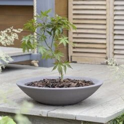 Stewart Garden Varese Low Bowl Planter 60cm - Dark Brown