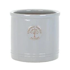 Woodlodge Heritage Edwardian Cylinder Ceramic Planter Pastel Grey (Various Sizes) -Outdoor Garden Care Shop HECYLGRY 1